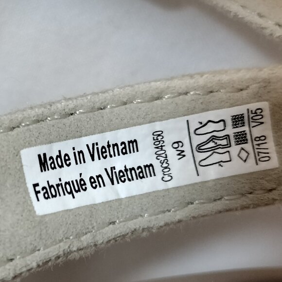 Crocs Leigh II Cream Canvas Strap Wedge Heels NWOT - Picture 5 of 10